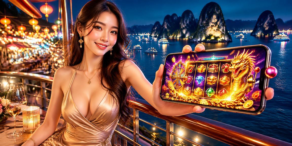 Thị trường đêm tại Hạ Long với máy slot và người chơi